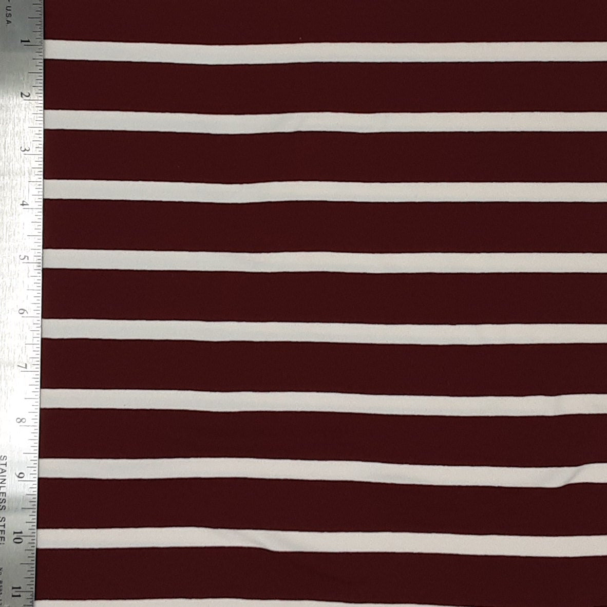 WINE/OFF WHITE GW-0710185 DTY BRUSHED HZTL STRIPES DTY BRUSHED PRINT