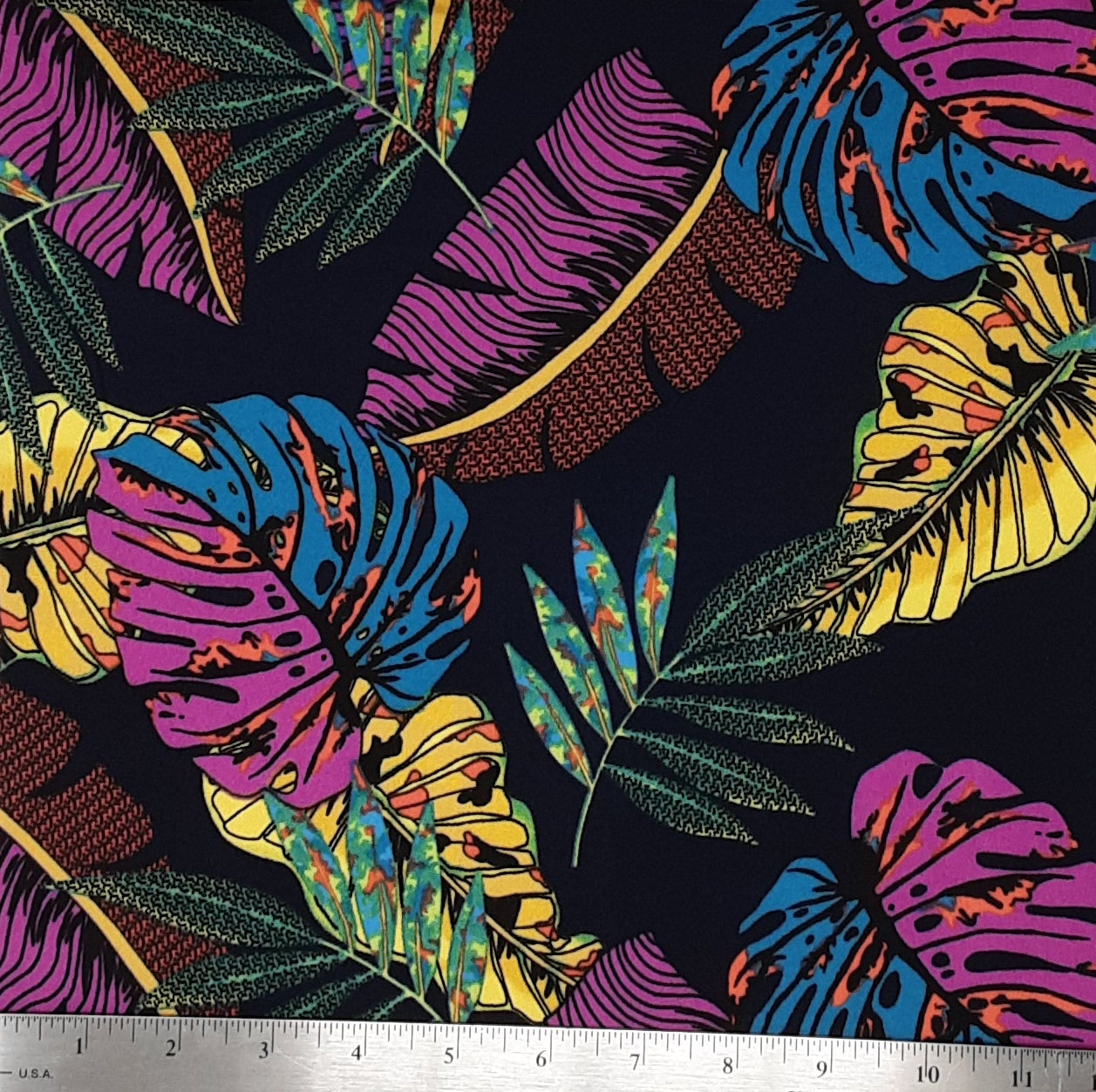 NAVY/MAGENTA DTYB-FT181112B TROPICAL FLOWER DTY BRUSHED PRINT