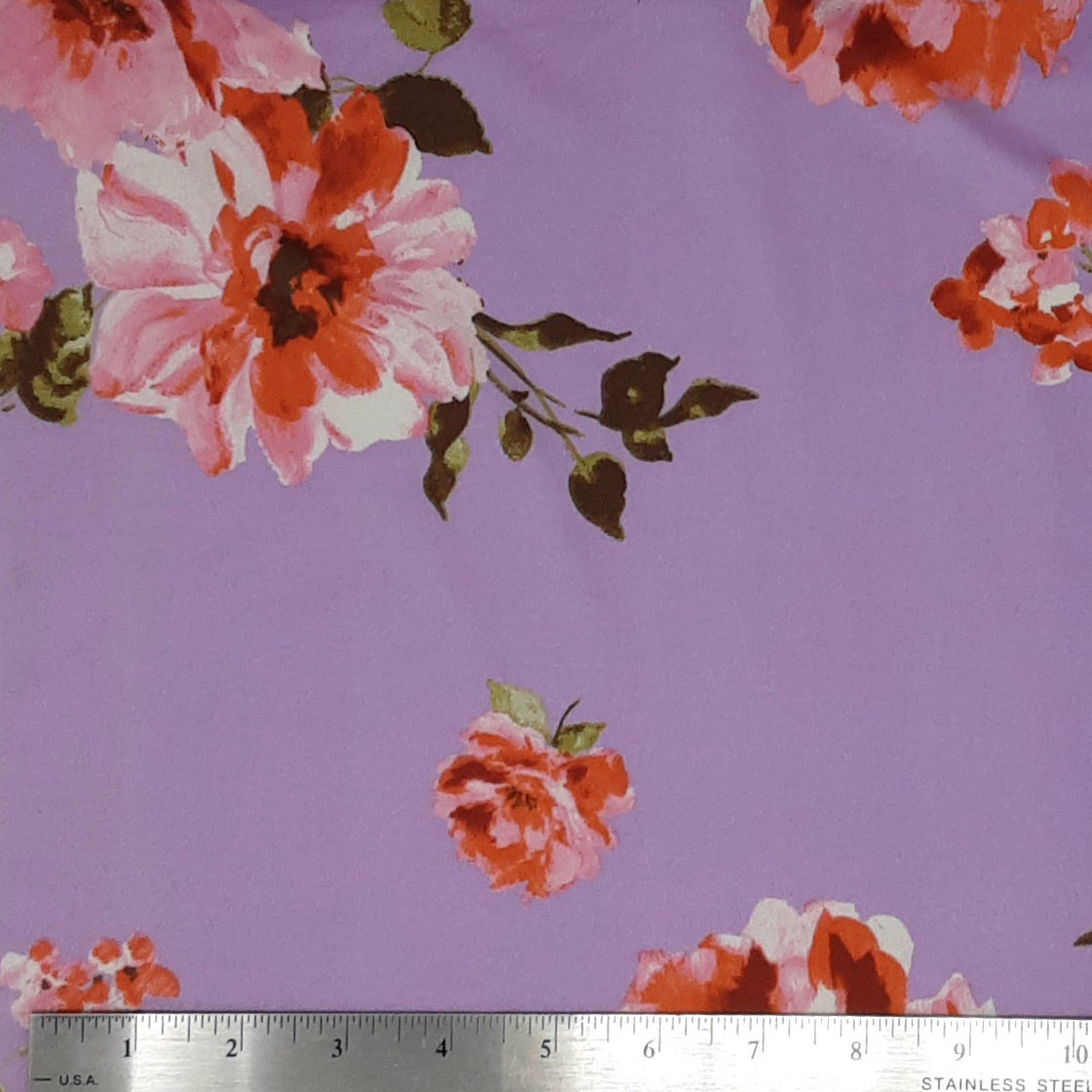 LAVENDER KNT2100-Q91035 DTY BRUSHED FLORAL