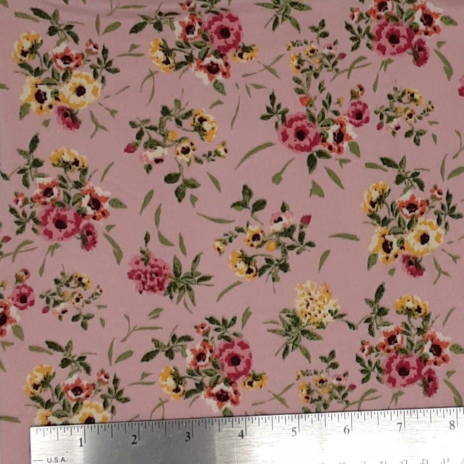 MAUVE/YELLOW H191136 DTY BRUSHED FLORAL