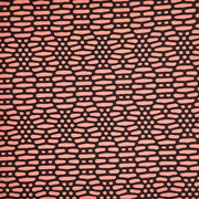 Jacquard Polka Dot Coral Orange/Black Aztec Flower