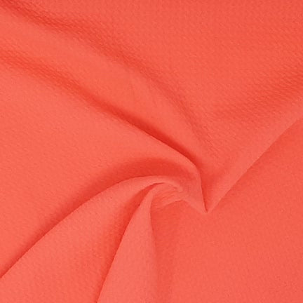 Neon Coral Solid Bubble Bullet Fabric