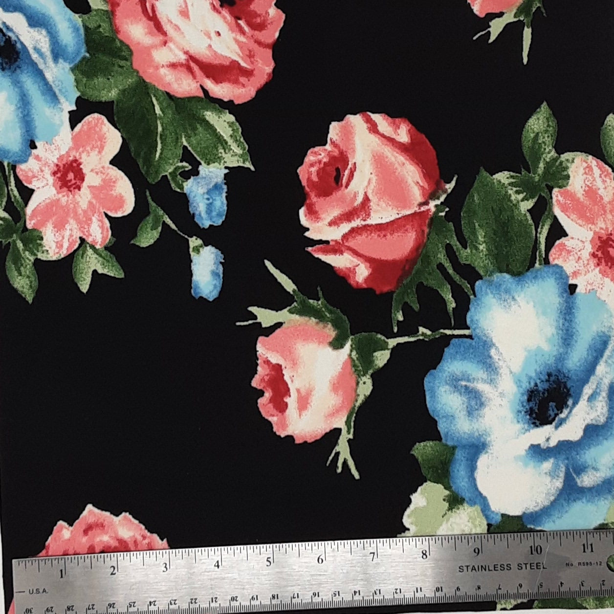 BLACK/ROSE 80006- DTY Brushed Floral