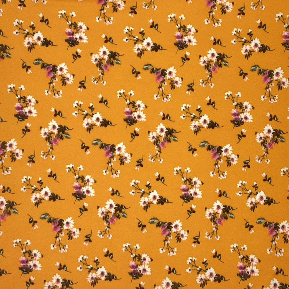 MUSTARD/PINK KNT2100-DU1837 DTY BRUSHED - FLORAL