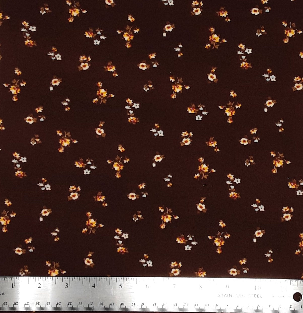 BROWN KNT2100+-Q9090 DTY BRUSHED FLORAL PRINT