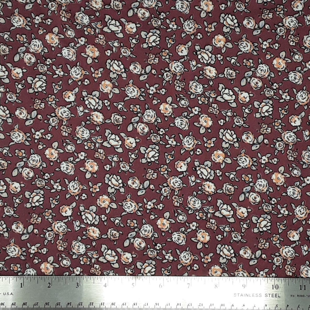 MAUVE KNT2100-Q91015 DTY DITSY FLOWER PRINT BRUSHED