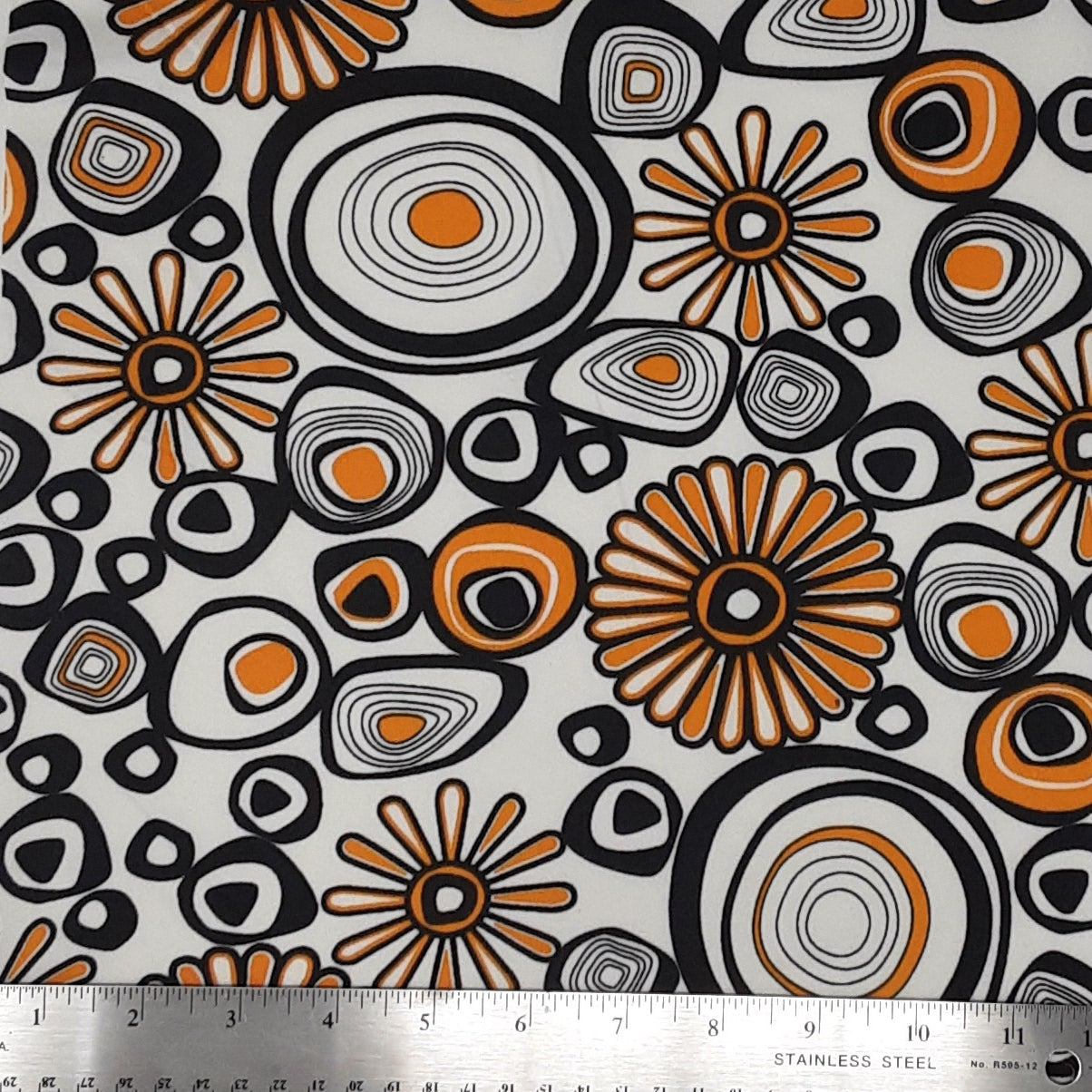 ORANGE KNT2100-SE10908 DTY BRUSHED GEOMETRIC PRINT