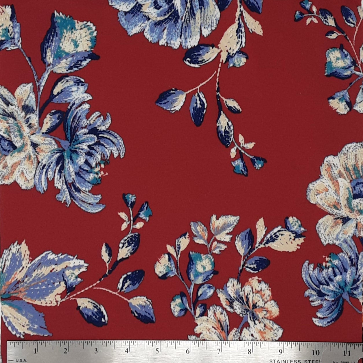 BURGUNDY 303-GW161118 DTY BRUSHED PRINT