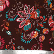 BROWN KNT2100-Q01005 DTY BRUSHED PAISLEY PRINT