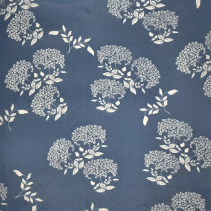 Hydrangea Blues Teal/White DTY Fabric