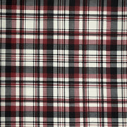 Multi-Color Plaid Black/White/Burgundy DTY Fabric