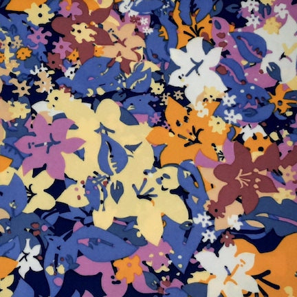 Legacy Floral Orange/Blue/Navy DTY Fabric