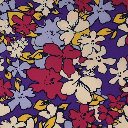 Mega Magnolia A4 Eggshell/Magenta/Purple DTY Fabric