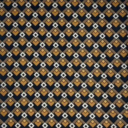 Decos Squares Charcoal/Gold DTY fabric