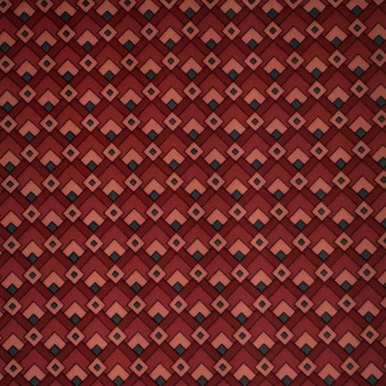 Decos Squares Wine/Rust DTY fabric