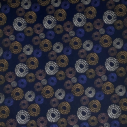 Fireworks Yellow/Navy/White DTY fabric