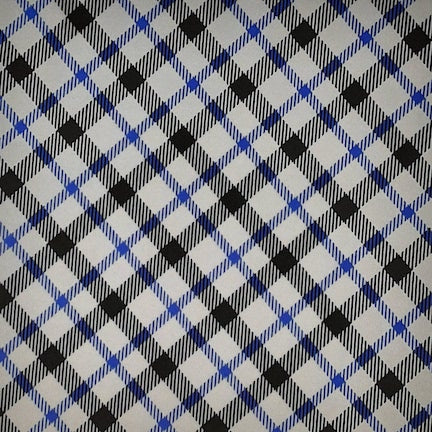 Nineteen Plaid Gray/Blue/Black DTY Fabric