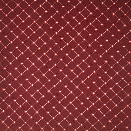 Red Cross Dots Burgundy/Red/White DTY Fabric