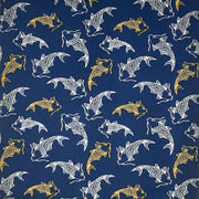 Koi Fish Blue/Ivory/Yellow DTY Fabric