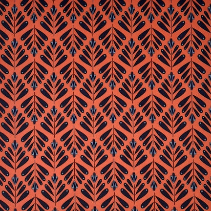 Phoenicia Floral Orange/Navy DTY Fabric