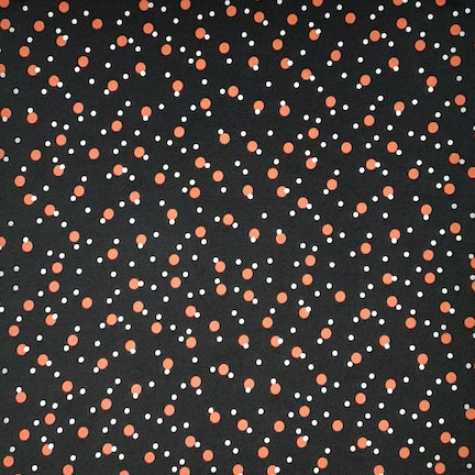 Cosmo dots orange/black/Ivory DTY Fabric