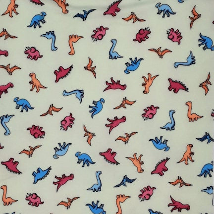 Mini Dinosaurs Lime/Blue/Pink DTY Fabric