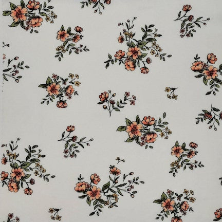 Ivory Peach DTY FLORAL PRINT