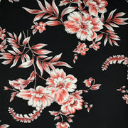 BLACK/COROL KNT4116-90116 FLORAL PRINT DTY Fabric