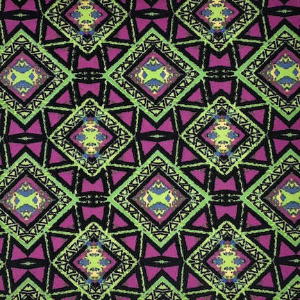 Slow Mofie Art Magenta/Neon Green/Black DTY Fabric