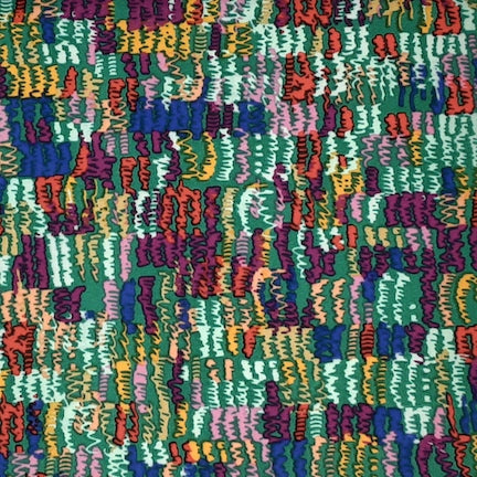 Darn and Squigz Green/Red/Orange DTY Fabric