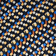 Geo Square Prism Yellow/Black/Blue DTY Fabric