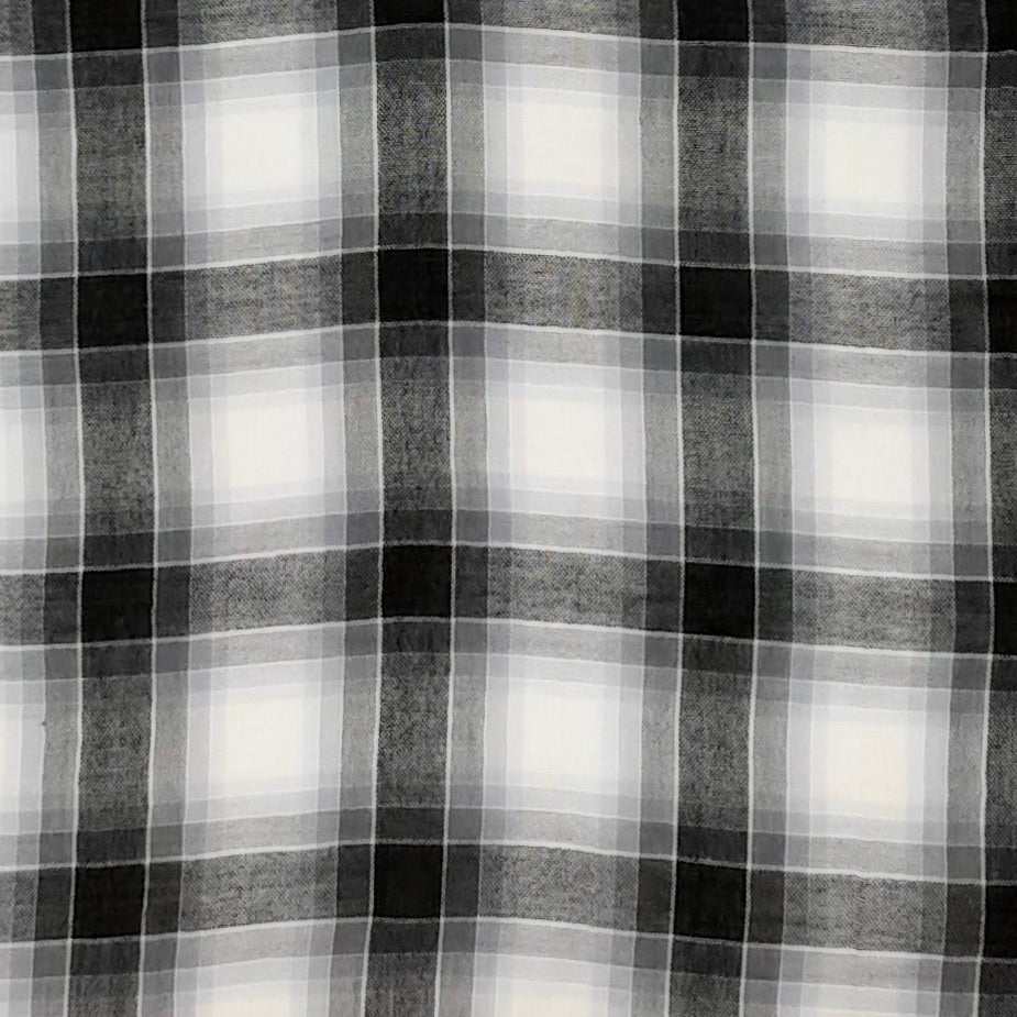 Black Gray Gauze Plaid