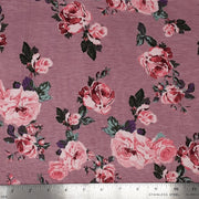 MAUVE RAYON SPAN JERSEY FLORAL JERSEY