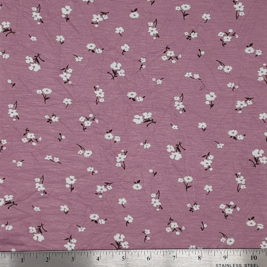 MAUVE KNT1327-Q00704 R/SP JERSEY DITSY FLORAL PRINT JERSEY