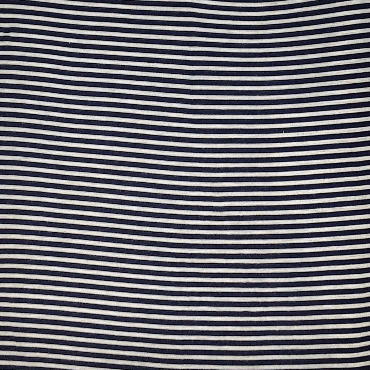 Navy/Ivory Stripes Jersey Rayon Spandex