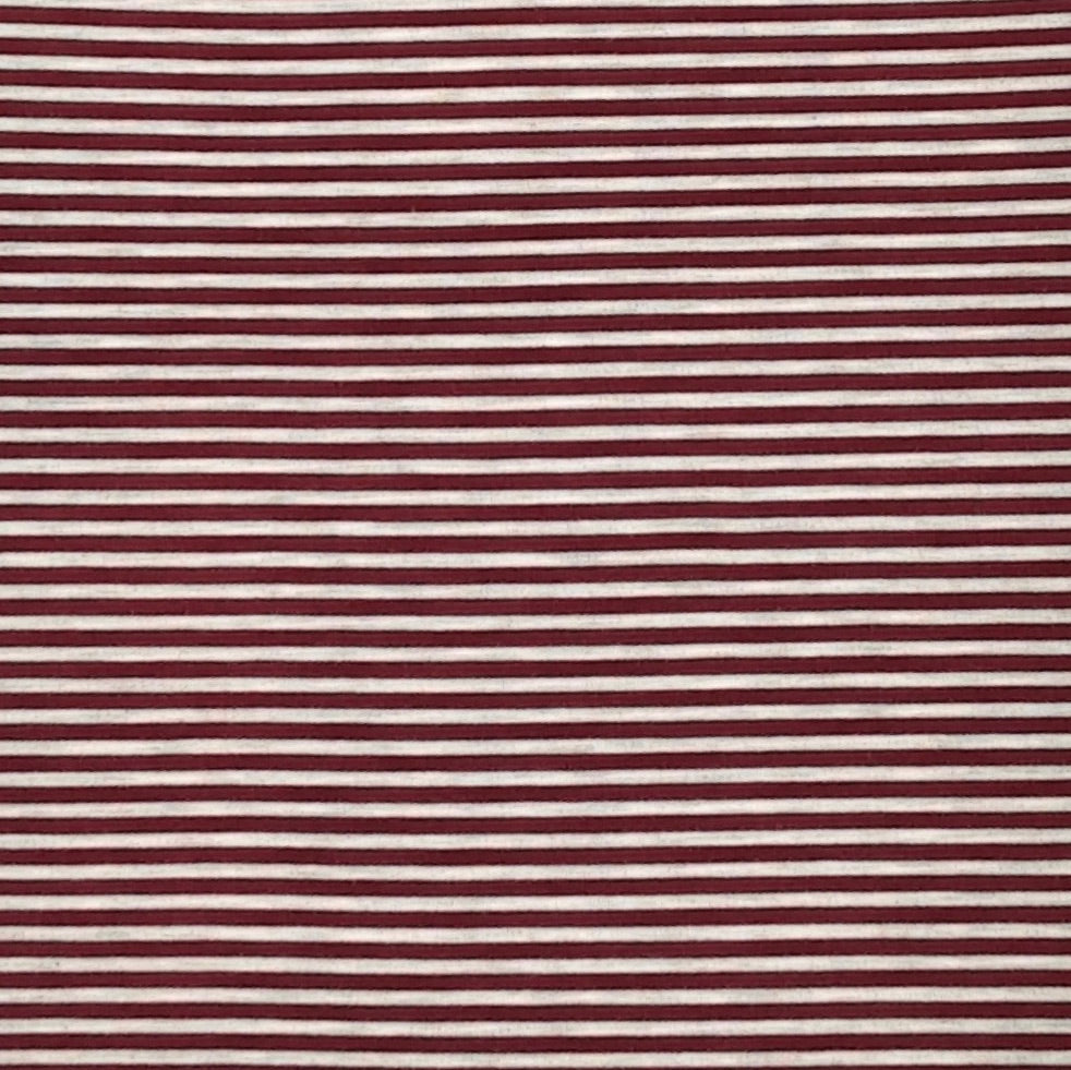 Wine/Gray Stripes Jersey Rayon Spandex