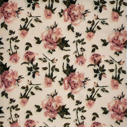 Spring Roses DustyRose/Ivory/Olive Liverpool Fabric