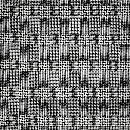 Houndstooth Big Plaid Black/White Liverpool Fabric