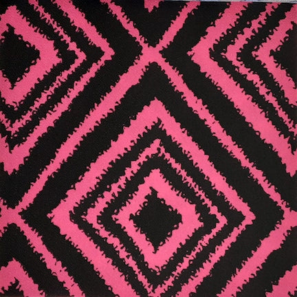 Hypno Geometric Pink/Black Liverpool Fabric