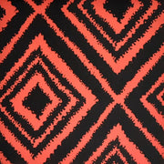 Hypno Geometric Coral/Black Liverpool Fabric