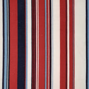 Red/Navy Rayon Linen Vertical Stripes Print