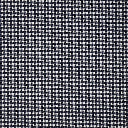 Navy  Techno Crepe plaid Fabric