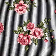 Stripe Floral Pink/Black/White Techno Fabric