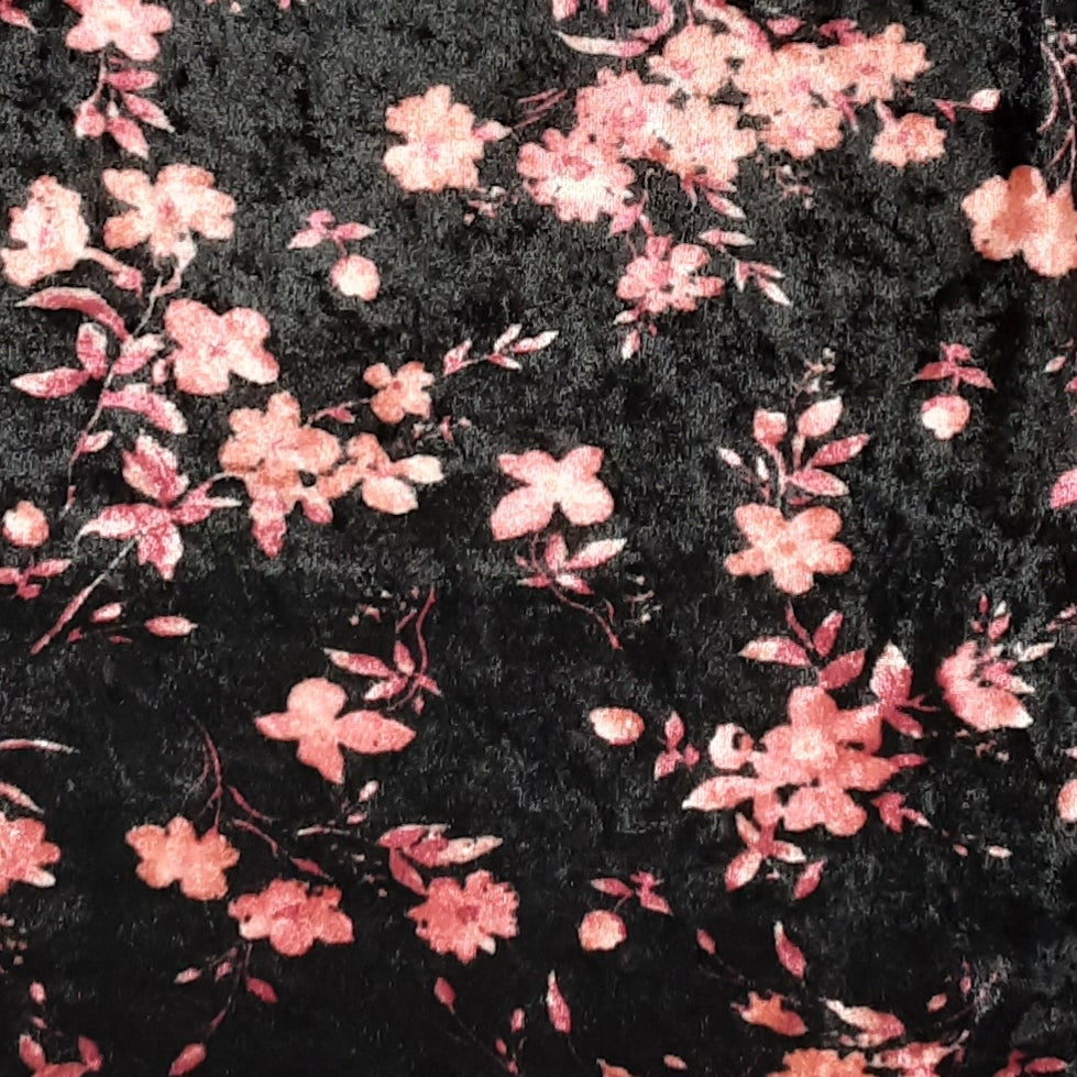 Multi Floral Coral Velvet Print