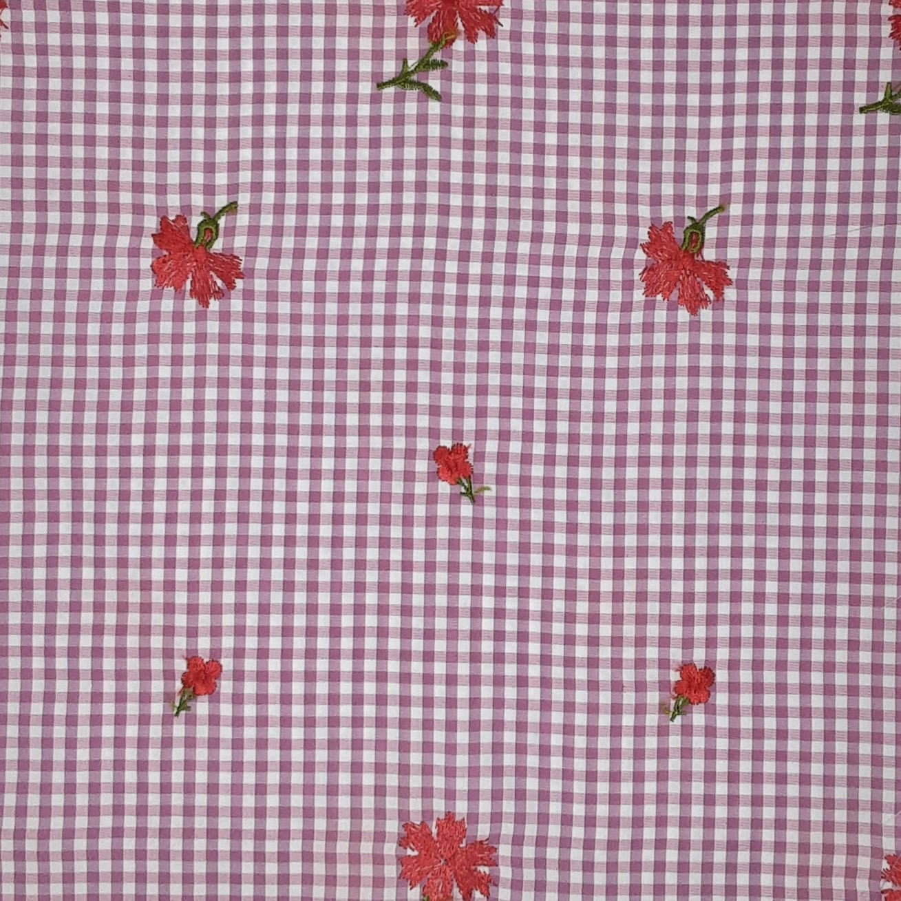 PINK SIMPLE PLAID POLYESTER EMBROIDERY